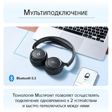 ANKER SOUNDCORE H30I БЕСПРОВОДНЫЕ НАУШНИКИ, ЧЁРНЫЕ купить в официальном интернет-магазине Sony в Москве