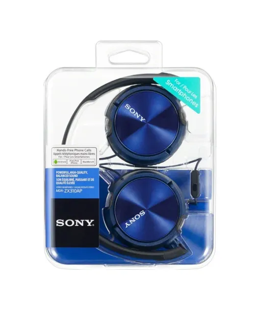 SONY MDR-ZX310AP НАУШНИКИ НАКЛАДНЫЕ, СИНИЕ купить в официальном интернет-магазине Sony в Москве