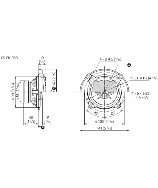 SONY XS-FB1030 3‑ПОЛОСНАЯ КОАКСИАЛЬНАЯ АС 10 СМ купить в официальном интернет-магазине Sony в Москве