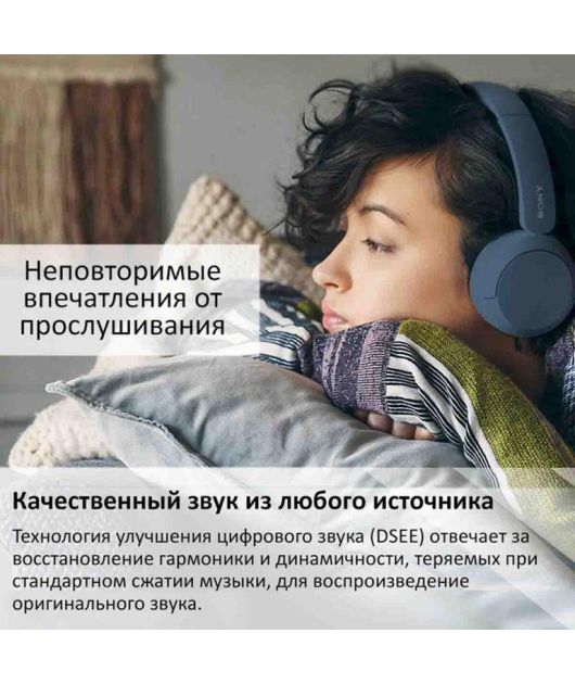 SONY WH-CH520 НАУШНИКИ НАКЛАДНЫЕ, СИНИЕ купить в официальном интернет-магазине Sony в Москве
