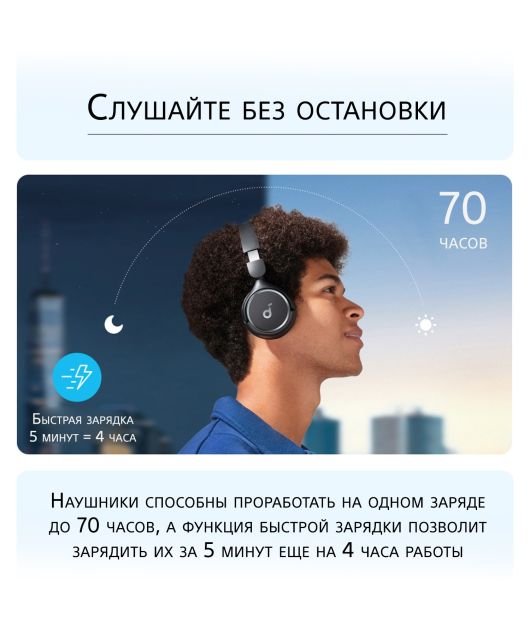 ANKER SOUNDCORE H30I БЕСПРОВОДНЫЕ НАУШНИКИ, ЧЁРНЫЕ купить в официальном интернет-магазине Sony в Москве