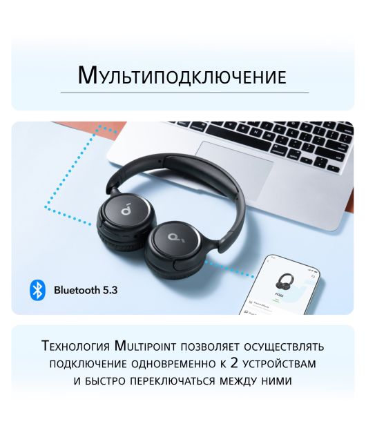 ANKER SOUNDCORE H30I БЕСПРОВОДНЫЕ НАУШНИКИ, ЧЁРНЫЕ купить в официальном интернет-магазине Sony в Москве